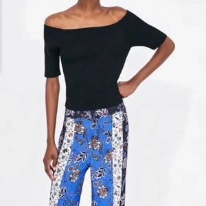 Zara Patchwork Print Trouser Pants SIZE XS